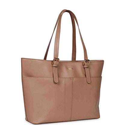 Favore Women Peach Leather Structured Shoulder Bag