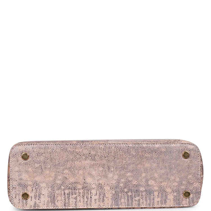 Favore Peach Leather Structured Shoulder Bag