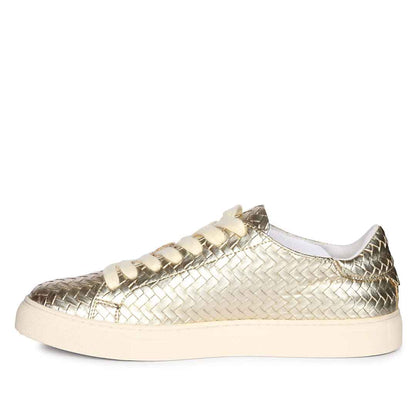 Saint Liza Gold Leather Sneakers