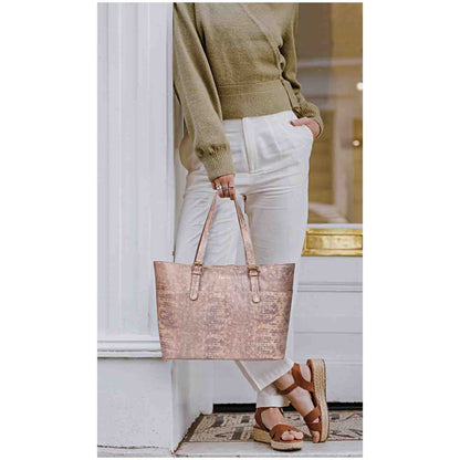 Favore Peach Leather Structured Shoulder Bag