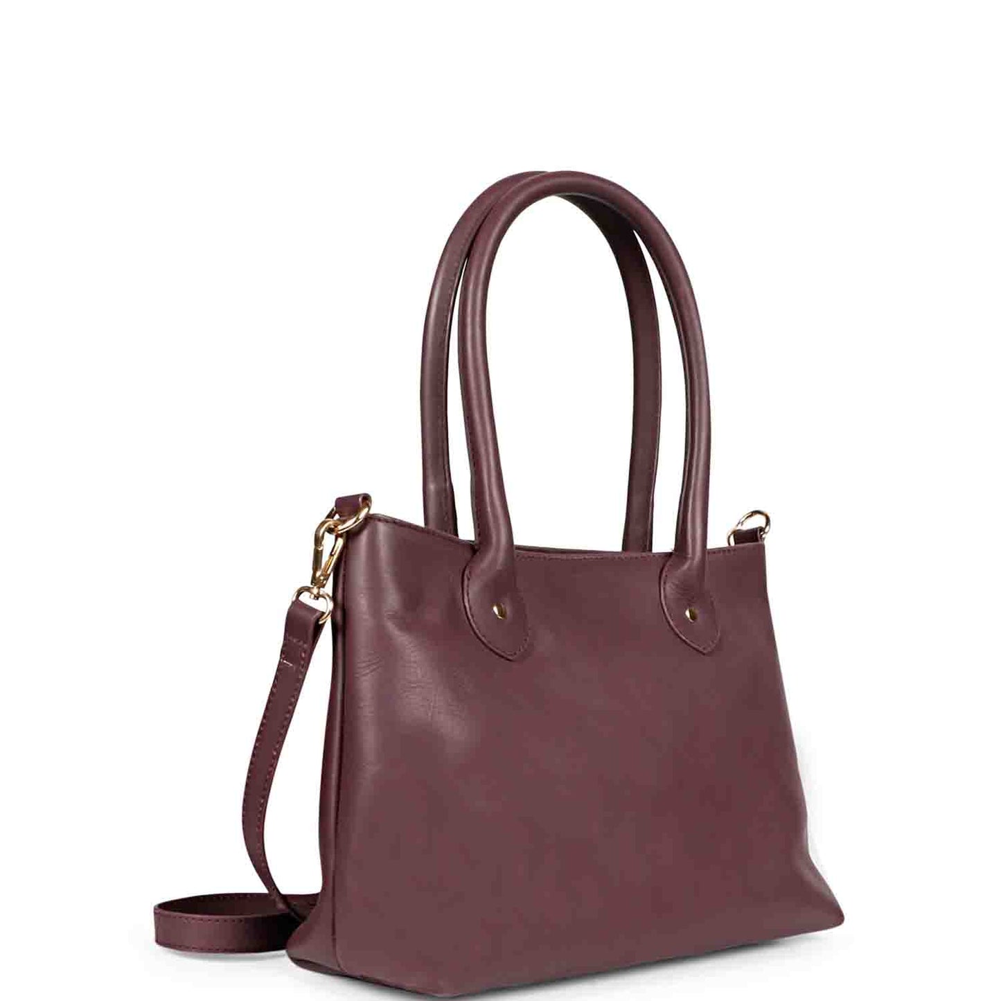 Favore Womens Burgundy Leather Structured Handheld Bag