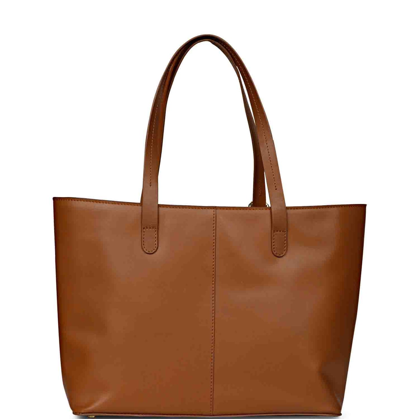 Favore Tan Leather Structured Shoulder Bag