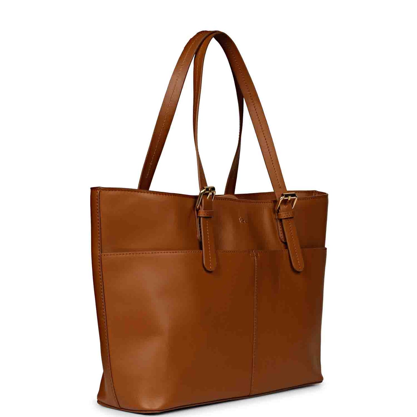 Favore Tan Leather Structured Shoulder Bag