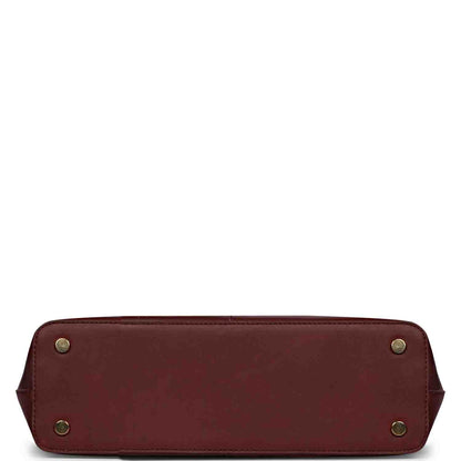 Favore Burgundy Leather Structured Shoulder Bag