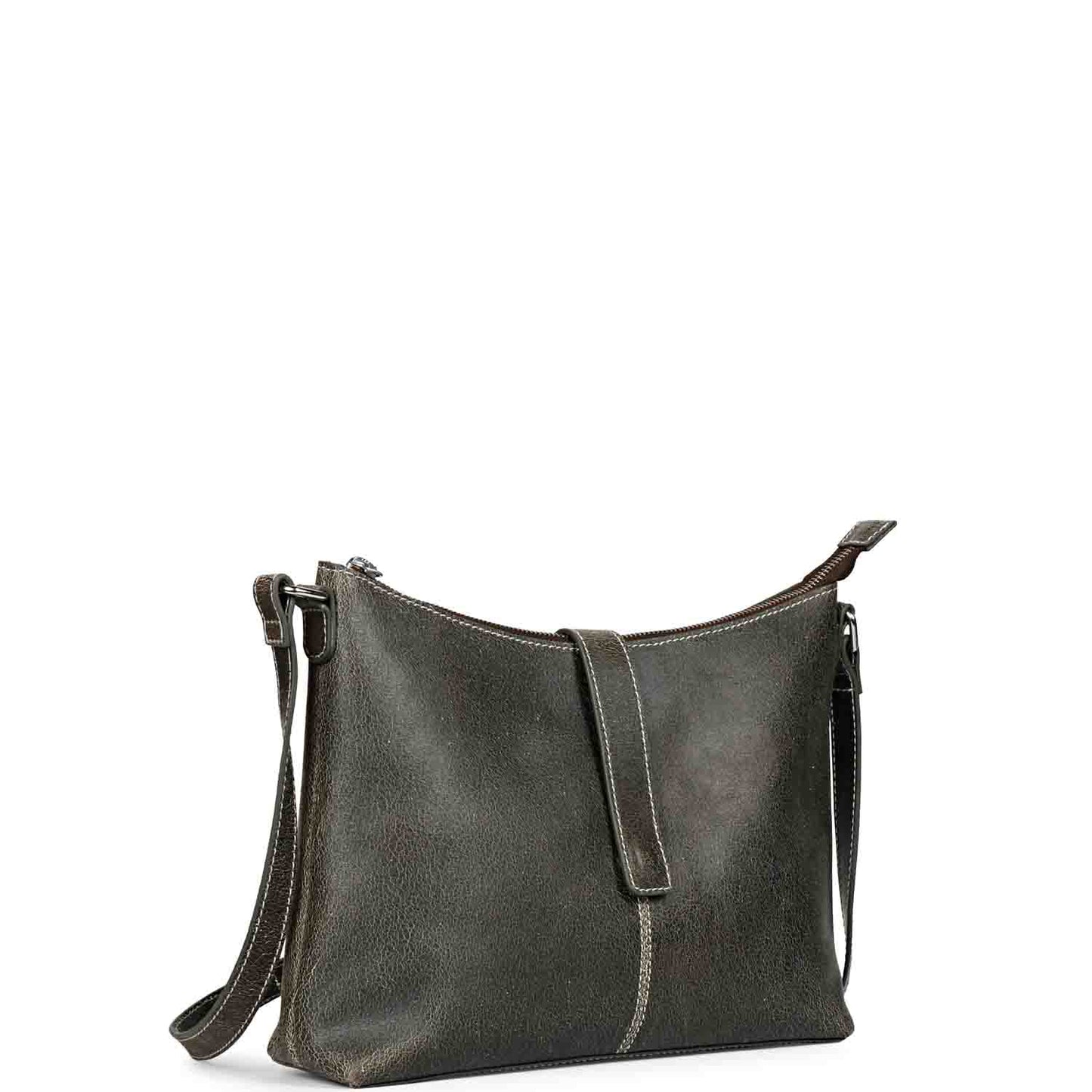 Favore Black Leather Oversized Structured Sling Bag