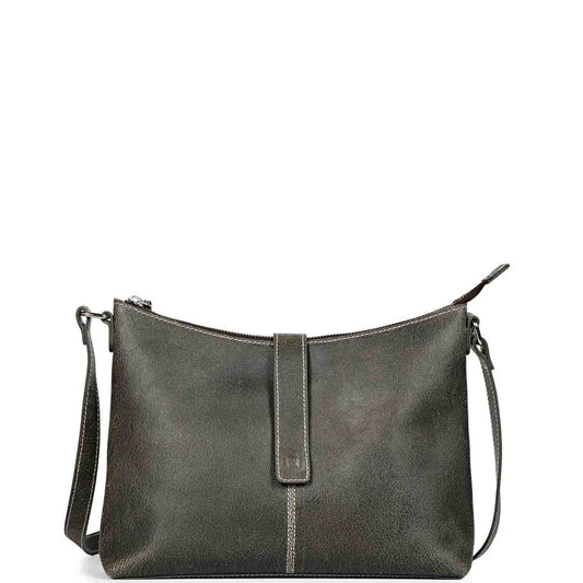 Favore Black Leather Oversized Structured Sling Bag