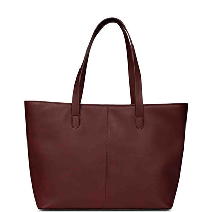 Favore Burgundy Leather Structured Shoulder Bag