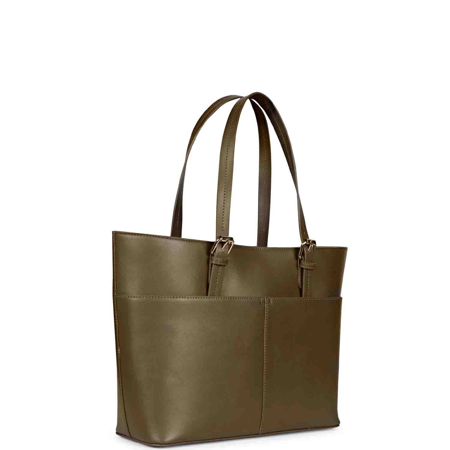 Favore Textured Brown Leather Structured Shoulder Bag