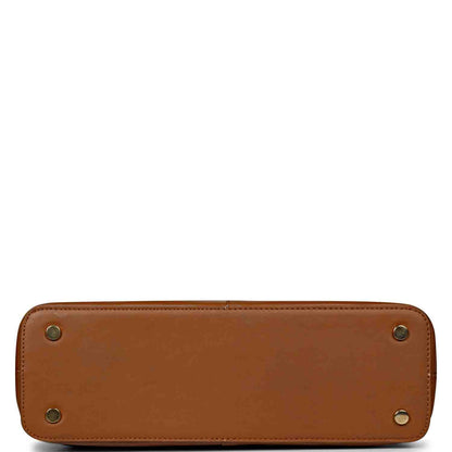 Favore Tan Leather Structured Shoulder Bag