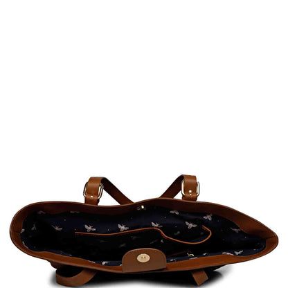 Favore Tan Leather Structured Shoulder Bag