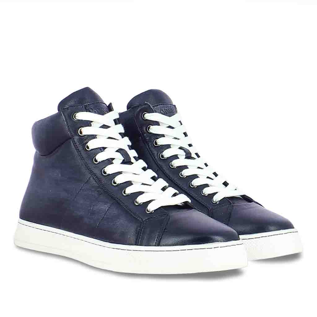 Whitesta Tesoro Blue Leather Handcrafted Sneakers