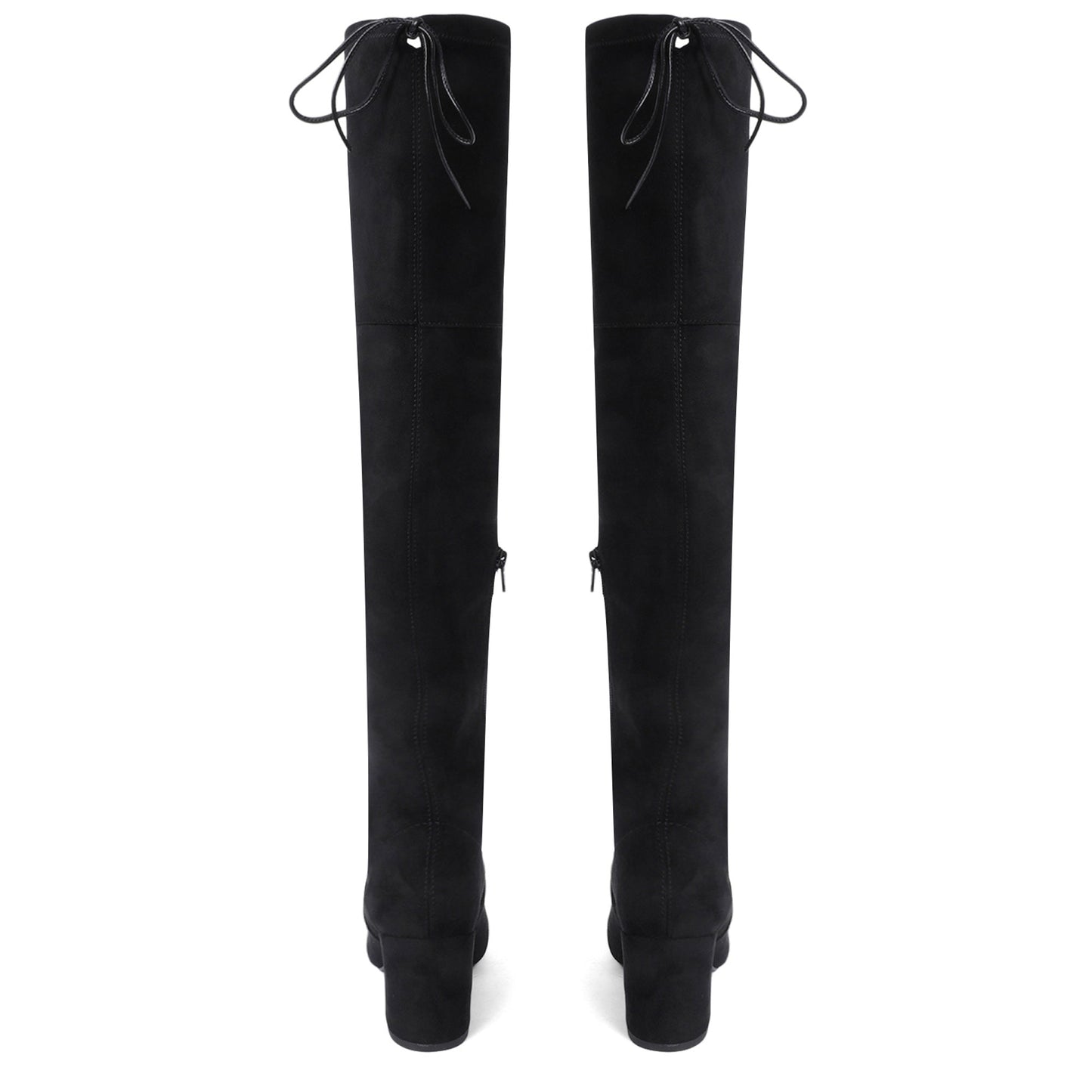 Elegant Saint Luisa Over-the-Knee Boots in Black Stretch Suede
