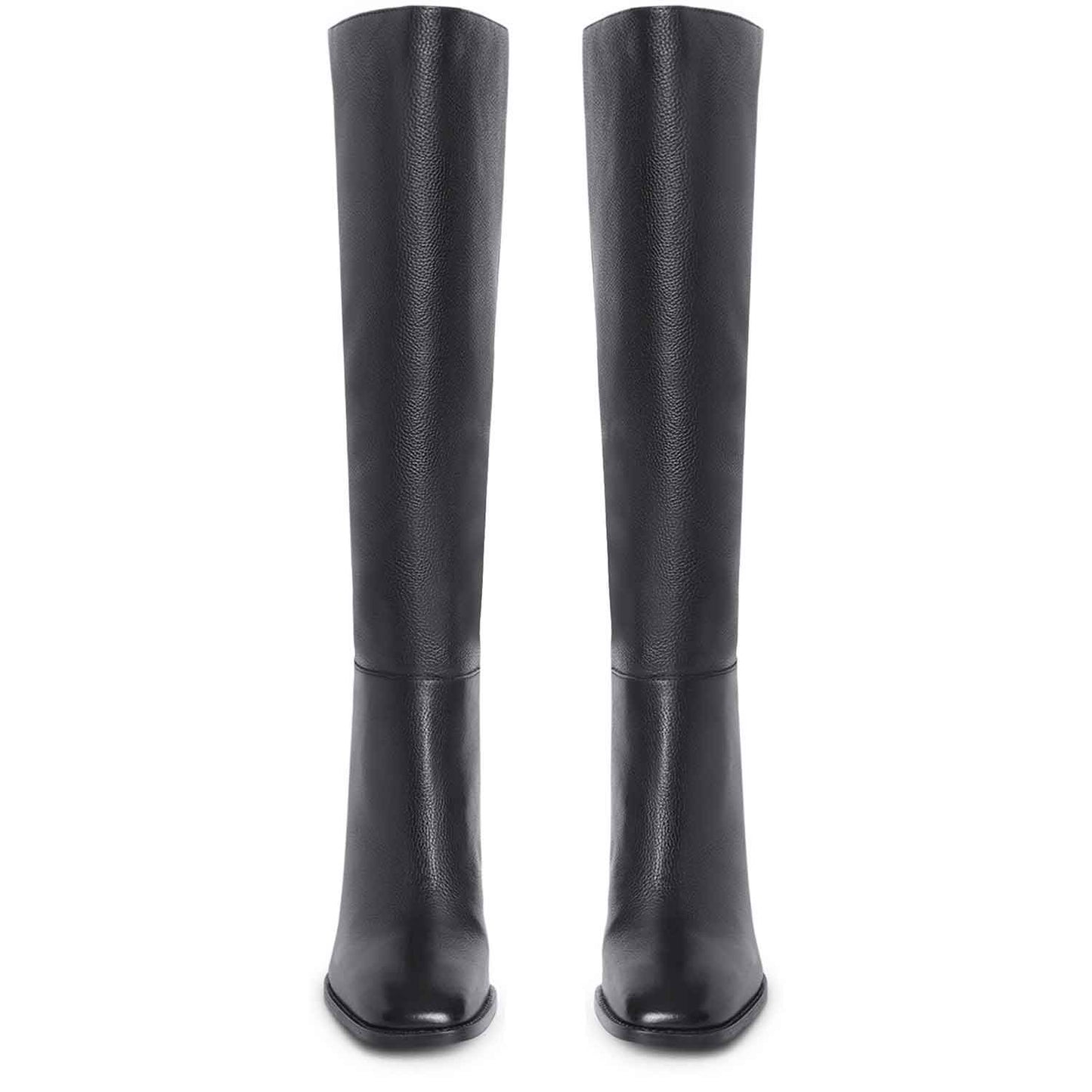 Saint Lia Black Leather Knee High Slouch Boots