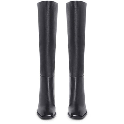 Saint Lia Black Leather Knee High Slouch Boots
