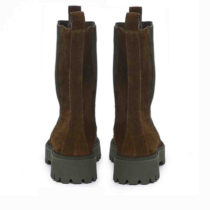 Saint Theresa High Ankle Black Leather Boots with Decorative Buckle – Stylish and chic footwear for a bold and confident look