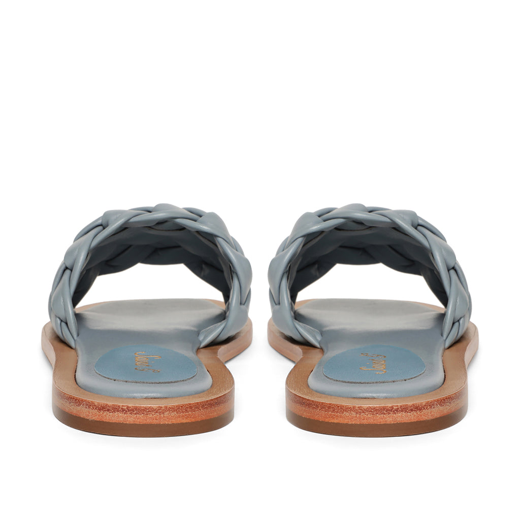 Saint Edetta Blue Woven Leather Sliders