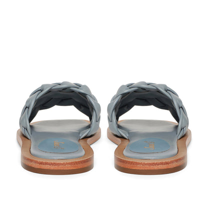 Saint Edetta Blue Woven Leather Sliders