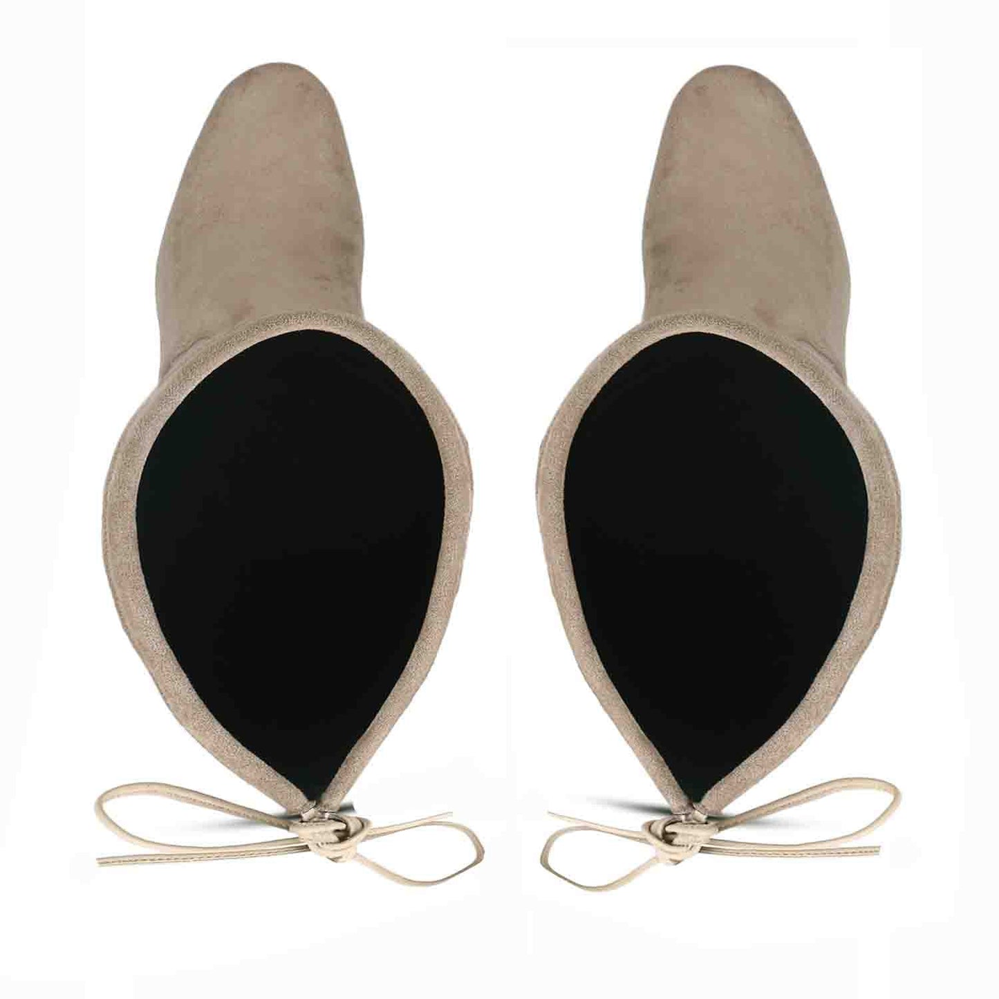 Chic above-the-knee stretch suede boots
