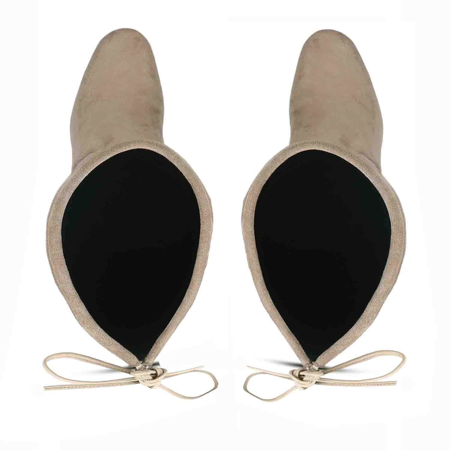 Chic above-the-knee stretch suede boots