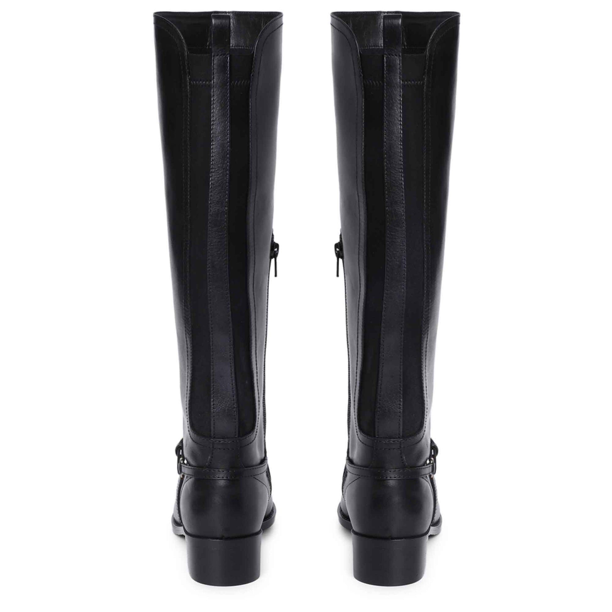Saint Drusilla Black Leather Knee High Boots - SaintG