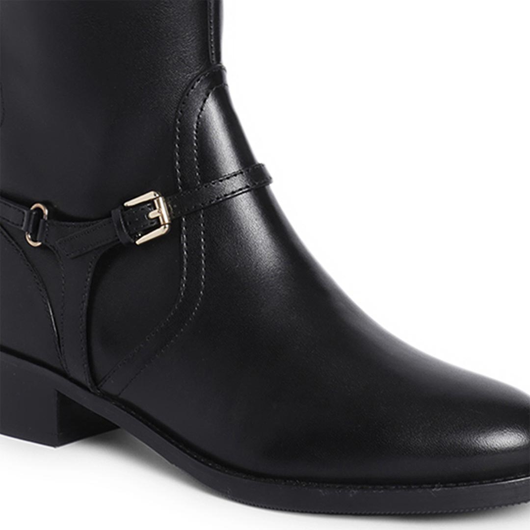 Saint Drusilla Black Leather Knee High Boots - SaintG