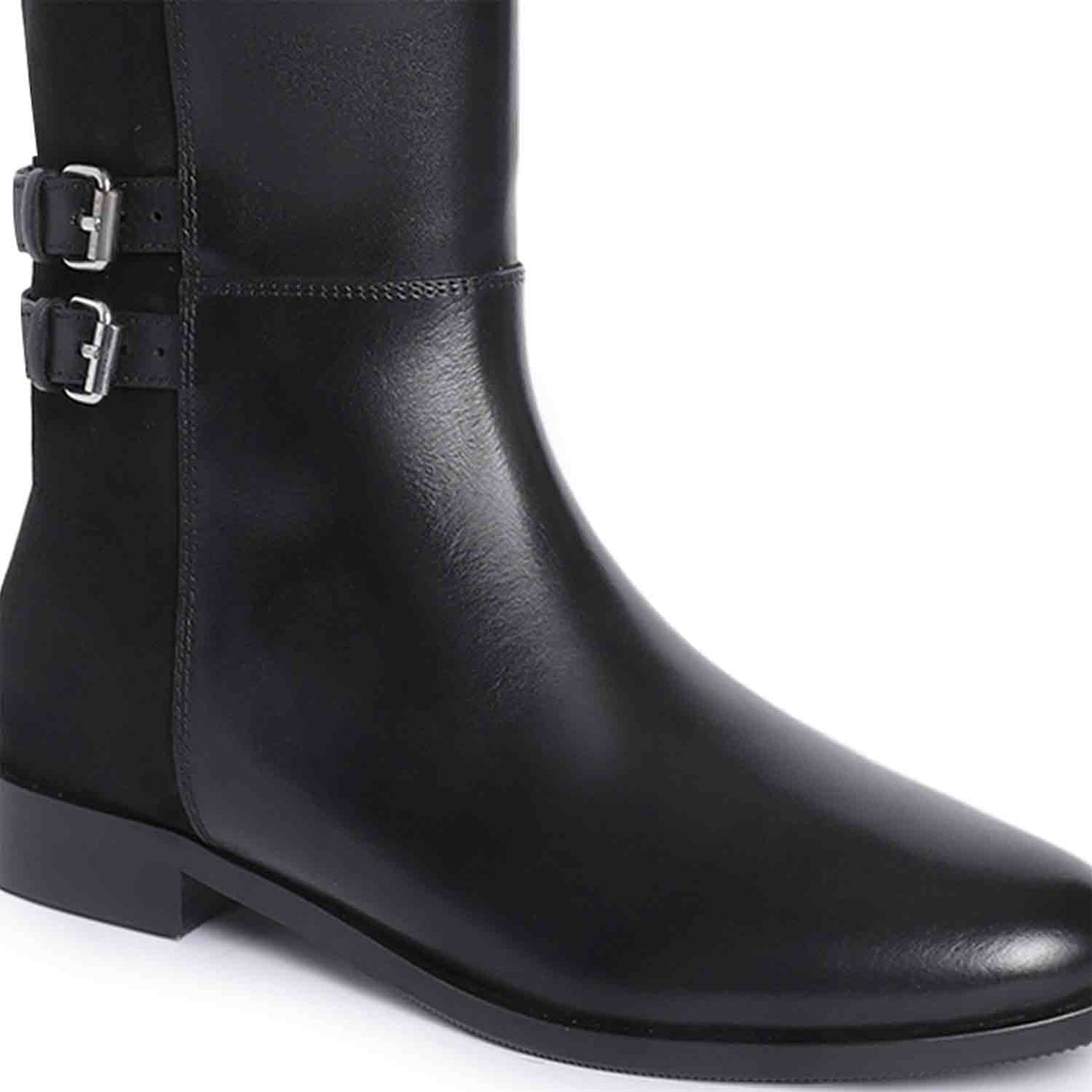 Saint Serafina Black Leather Knee High Boots - SaintG India