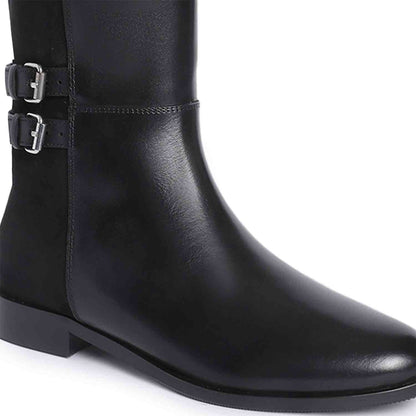 Saint Serafina Black Leather Knee High Boots - SaintG India