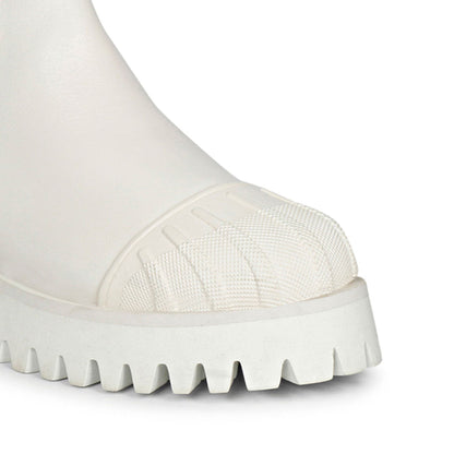 White leather high ankle boots by Saint Isla - stride in style, day or night