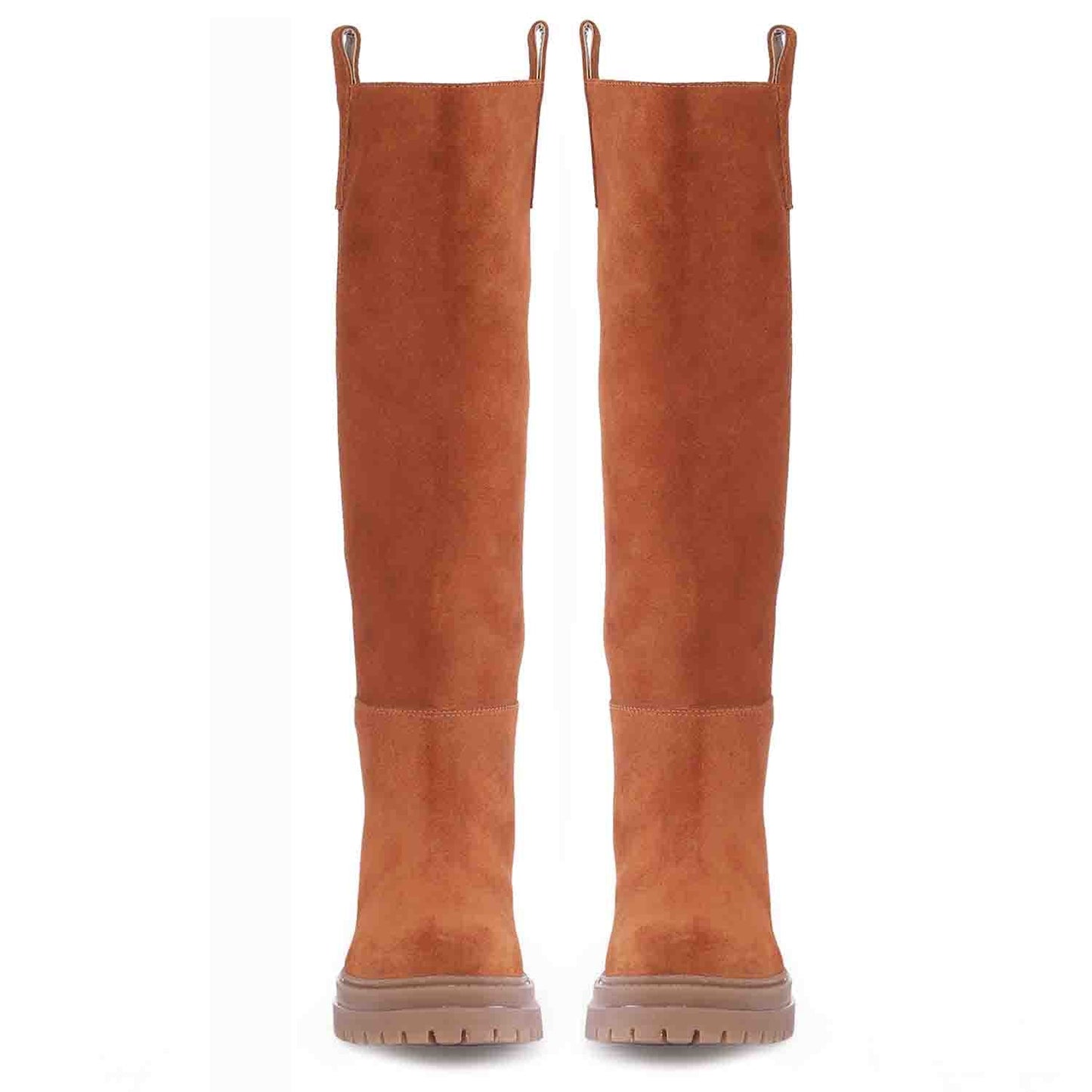 Janet Wood Suede Leather Pull On Knee High Boots