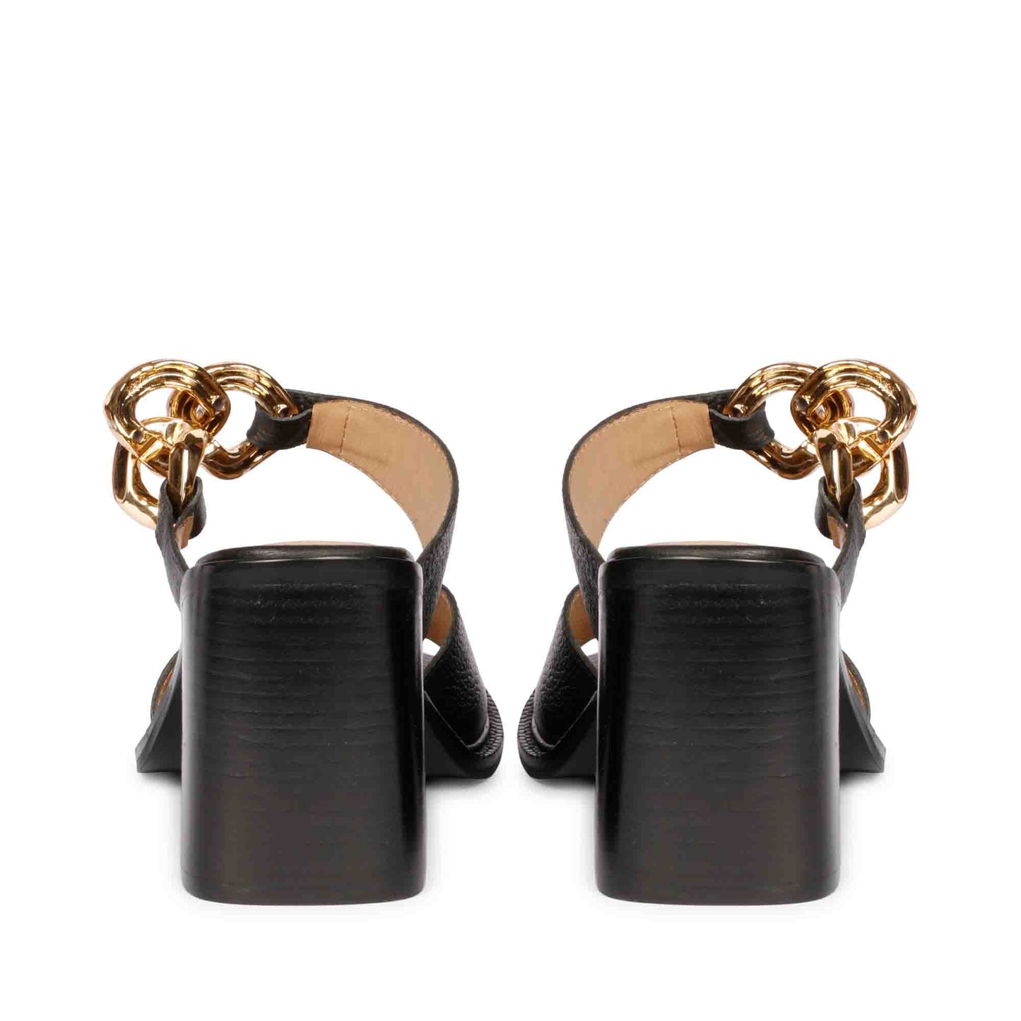 Elegant Saint Madrid Leather Block Heels