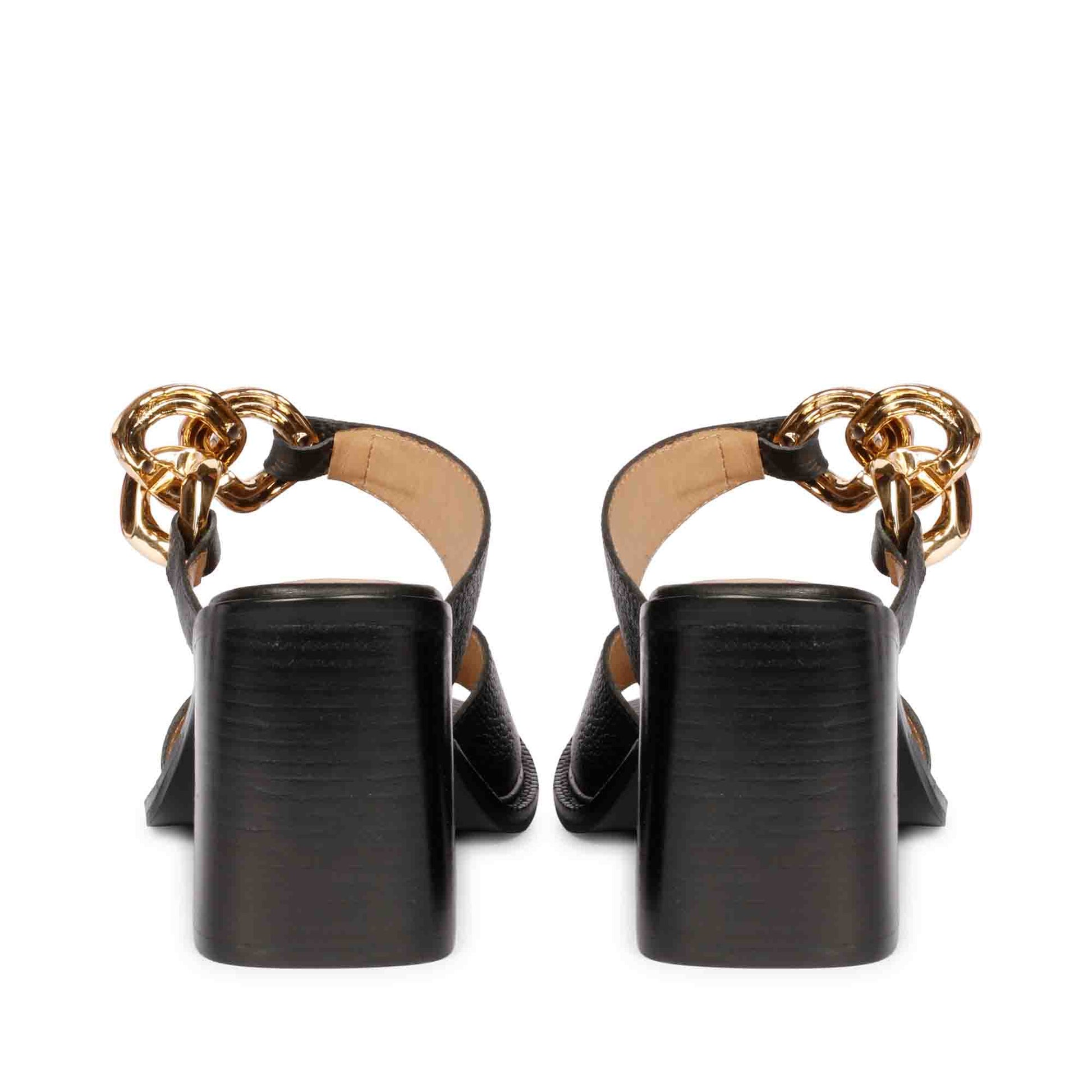 Elegant Saint Madrid Leather Block Heels