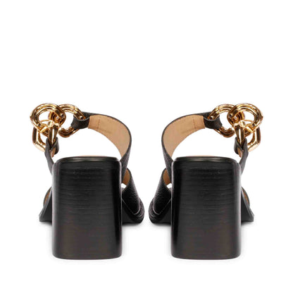 Elegant Saint Madrid Leather Block Heels