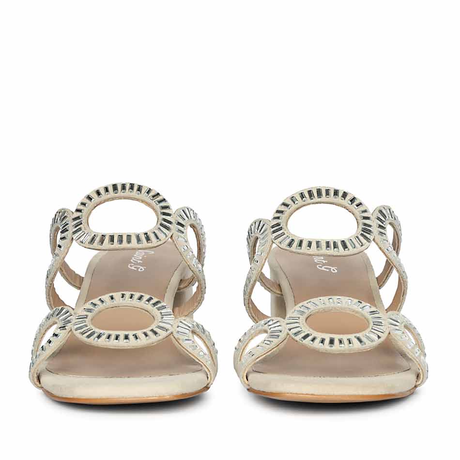 Saint Danica Strass-Embellished Black Leather Block Heels