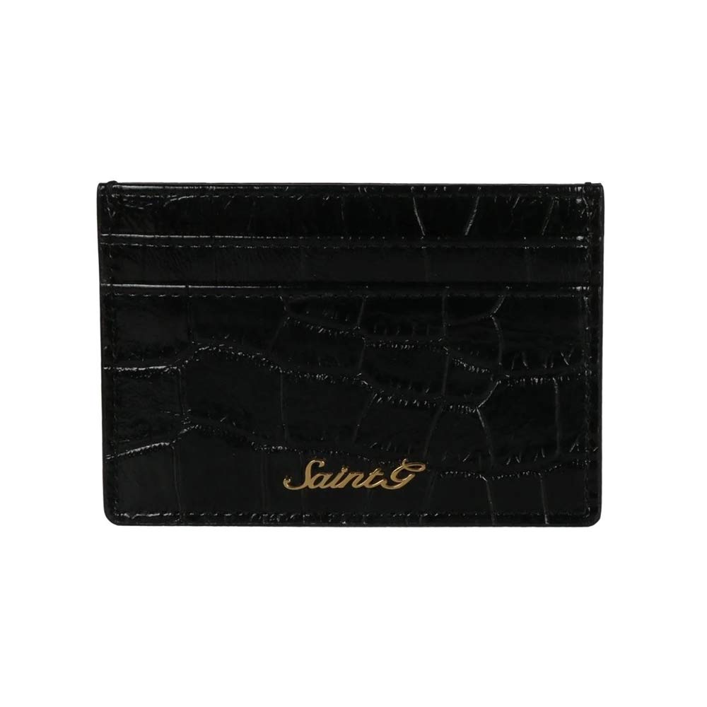 Black Croco Leather Men's Wallet Set.