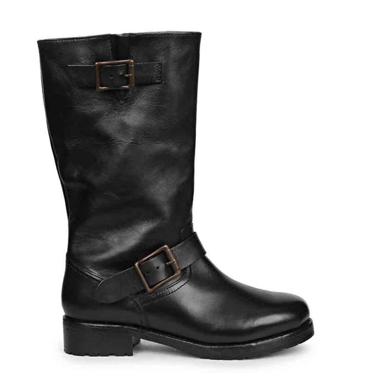 Saint Adette Black Leather Calf Boots