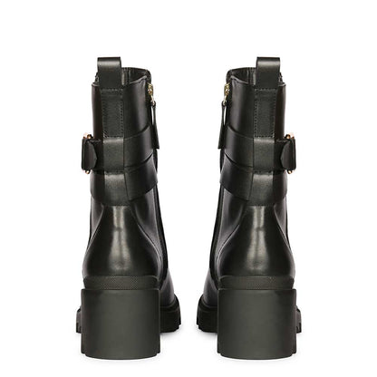 Saint Pamina Black Leather Buckle High Ankle Boots