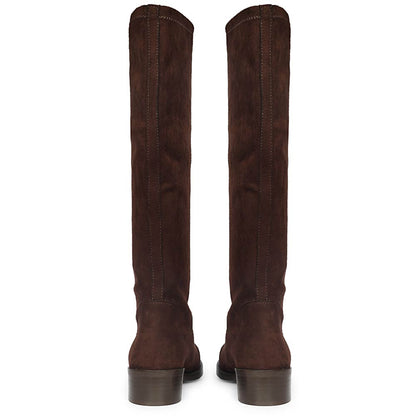 Saint Amy Brown Stretch suede Leather Knee High Boots