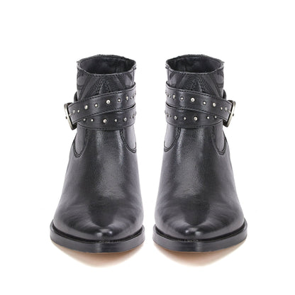 Saint Adrienne Black Leather Ankle Boot - SaintG