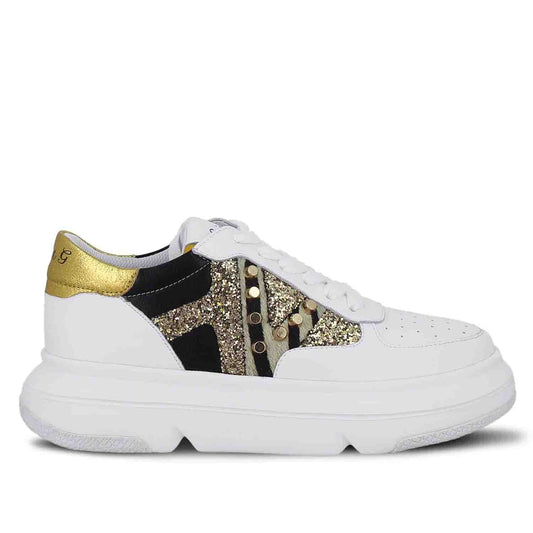 Whitesta Antea White & Yellow Leather Sneakers
