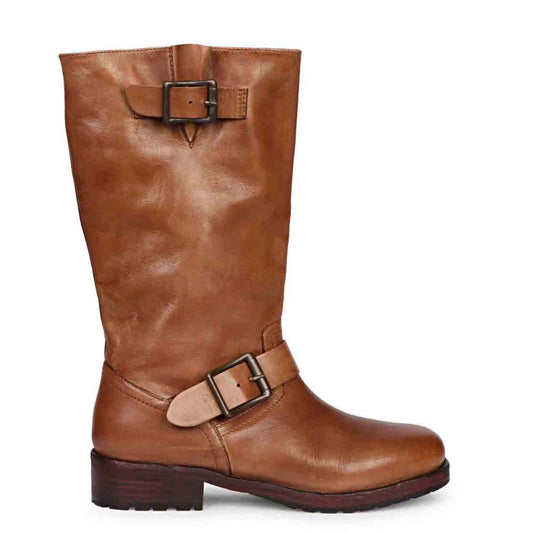 Saint Adette Cognac Leather Calf Boots