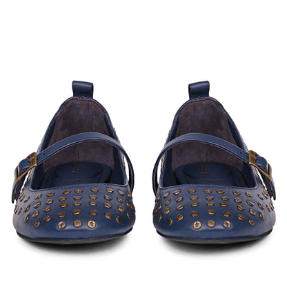 Saint Aleah Navy Studded Ballerina