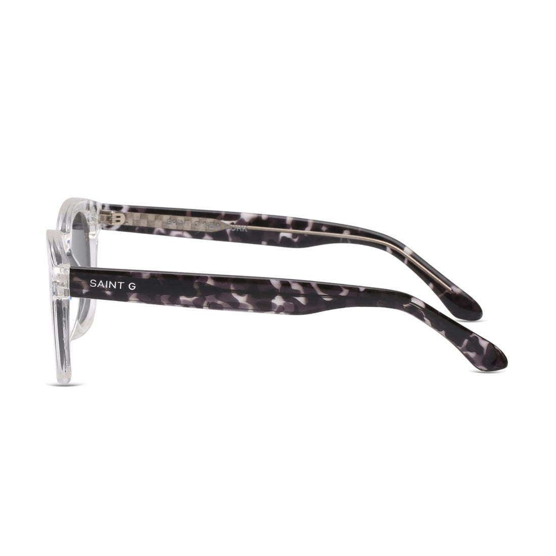 Malibu Noir Crystal Smoke Rectangle Sunglasses