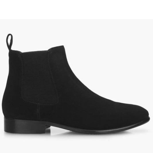 Black Suede Leather Chelsea Boots for men
