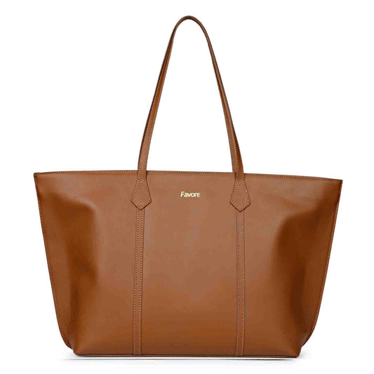 Favore Tan Womens  Leather Structured Shoulder Bag