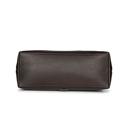 Favore Choco Brown Leather Shopper Tote Bag