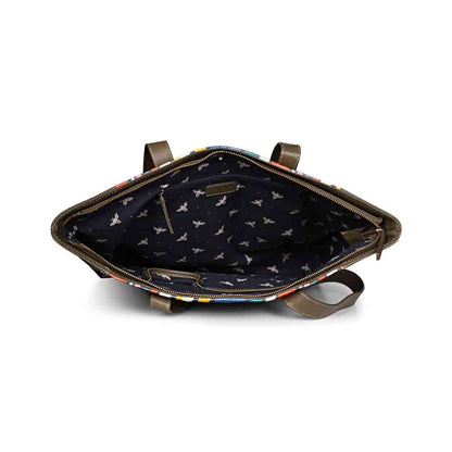 Favore Multi Olive Leather Shopper Tote Bag