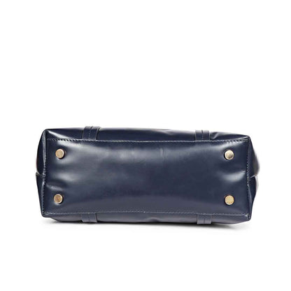 Favore Blue Womens Leather Shopper Tote Bag