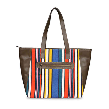 Favore Multi Olive Leather Shopper Tote Bag