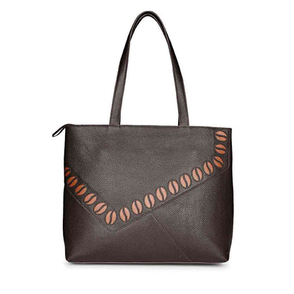 Favore Choco Brown Leather Shopper Tote Bag