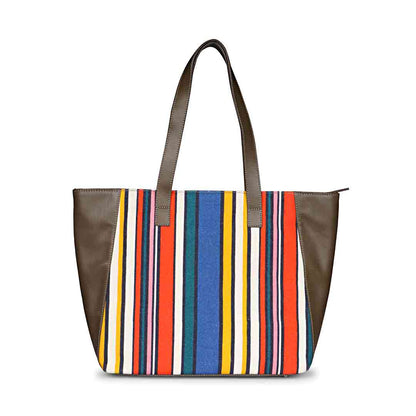 Favore Multi Olive Leather Shopper Tote Bag